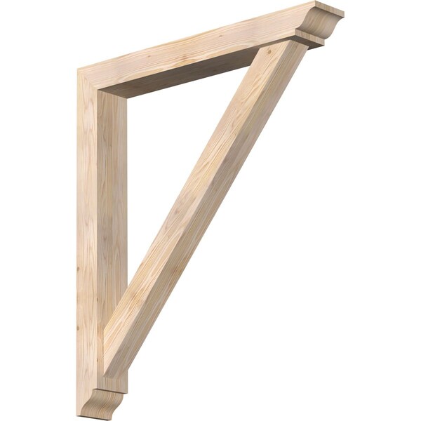 Ekena Millwork Traditional Traditional Smooth Bracket w/ Offset Brace, Douglas Fir, 5 1/2"W x 38"D x 44"H BKT0604X38X44TRA01SDF - main